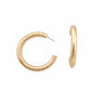 Gold Hammered Hoop 1.5" Earring