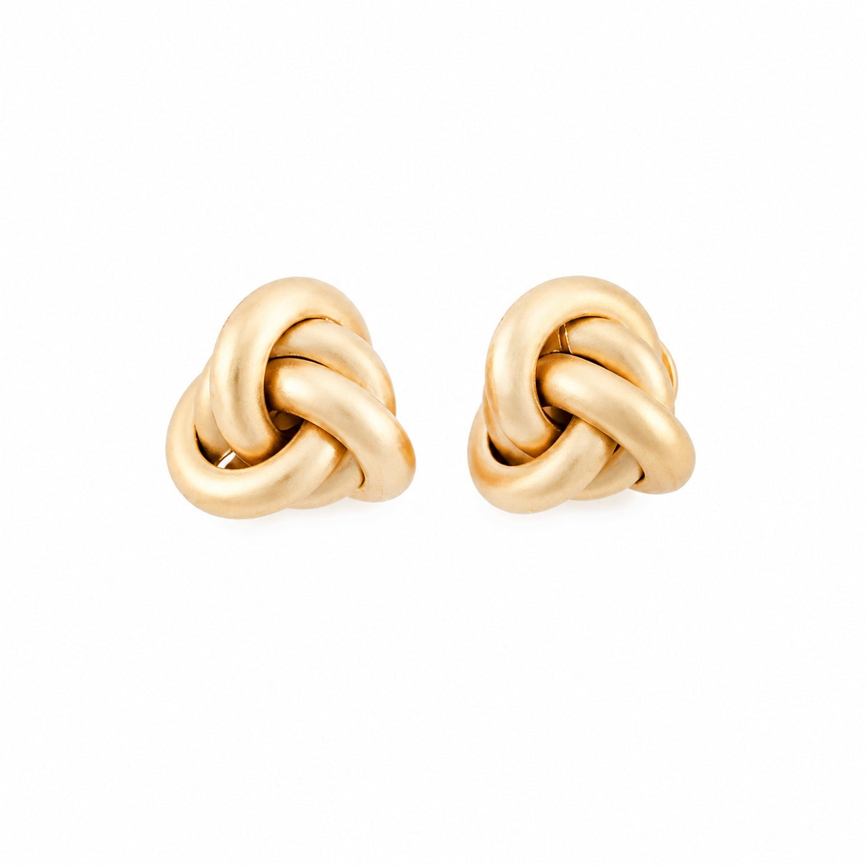 Gold Hammered Thick Knotted .5" Stud Earring