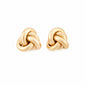 Gold Hammered Thick Knotted .5" Stud Earring