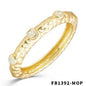 Matte Gold Hinged Bracelet with Pearl Square Accents
