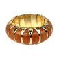 Gold and Brown Acrylic 1" Stretch Bracelet