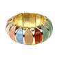 Gold and Multi Acrylic 1" Stretch Bracelet