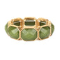 Olive Green Acrylic Hexagon Stretch Bracelet