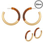 Brown Acrylic and Hammered Gold 1.5" Hoop Earring