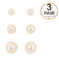 Set of 3 Graduated Pearl Stud Set
