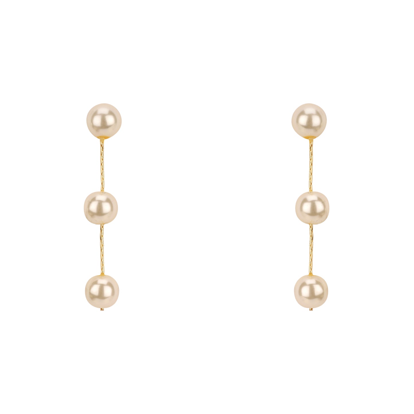 Triple Drop with Gold Chain 1.5" Earring