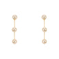 Triple Drop with Gold Chain 1.5" Earring