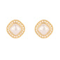 Pearl and Gold Studded .5" Stud Earrings