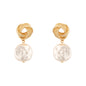 Gold Layered Knot with Freshwater Pearl .75" Earring