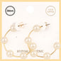 Gold Dipped Thin Hoop with Pearl Beaded Accents 1.25" Earring with Sterling Silver Post