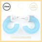 Light Blue Acrylic 1" Hoop Earring