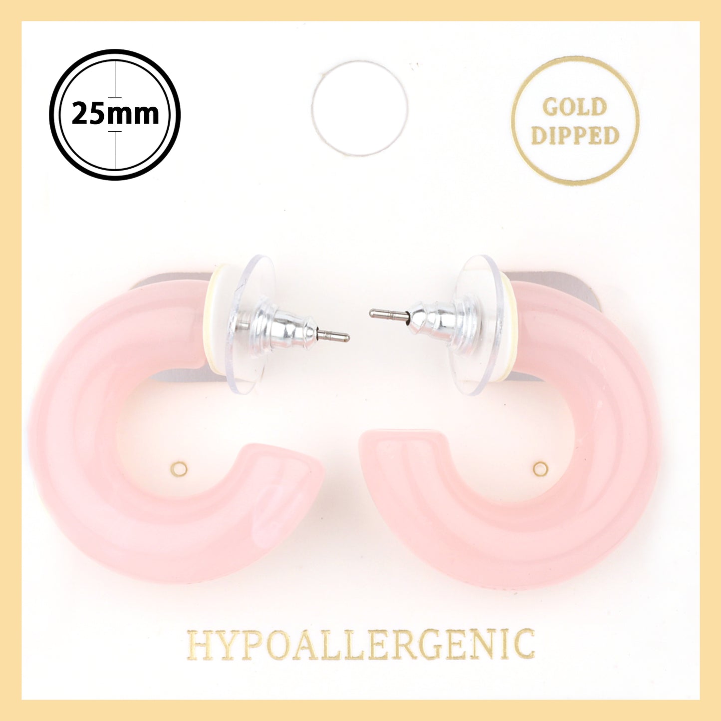 Light Pink Acrylic 1" Hoop Earring