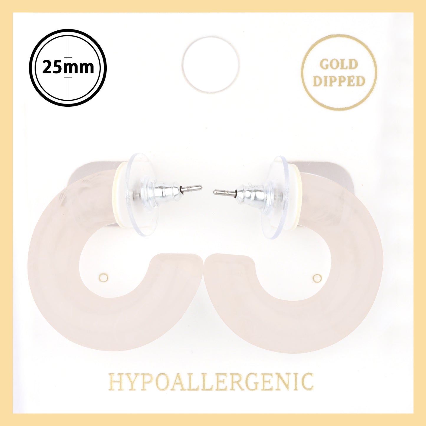 White Acrylic 1" Hoop Earring