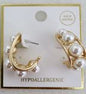 Gold Teardrop and Pearl 1" Earring