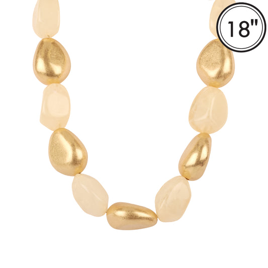 Large Matte Gold and Natural 18" Necklace