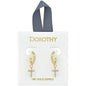 18K Dipped Huggie Hoop with Small Rhinestone Cross Earring