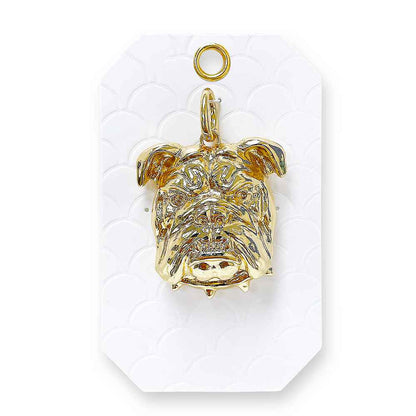Gold Open Chain 16"-18" Necklace with Detachable Large Bulldog Charm