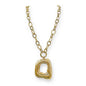 Matte Gold Link with Geometric Open Charm 16"-18" Necklace
