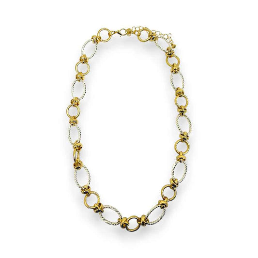 Gold and Silver Open Link Knotted 16"-18" Necklace