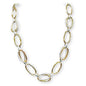Gold and Silver Two Tone 16"-18" Open Oval Necklace