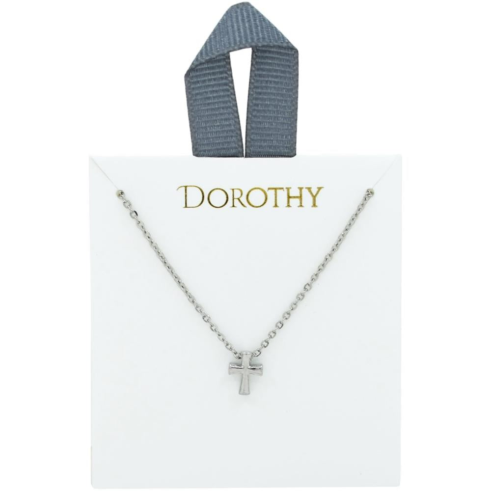 Silver 18K Dipped with Small Cross 16"-18" Necklace