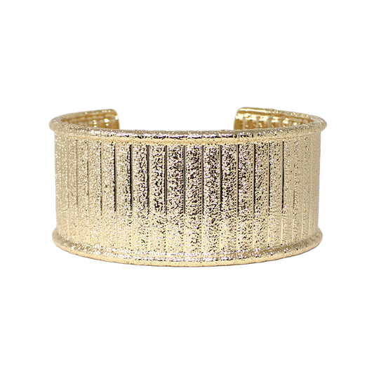 Gold Hammered Textured 1" Cuff Bracelet