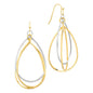 Gold and Silver Layered Teardrop 2" Earring