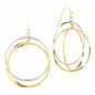 Gold and Silver Layered Circle 2" Earring