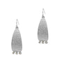 Silver Textured Geometric Drop Earring with Three Crystals 1.5" Earring