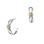 Silver Open Hoop with Gold Knot Accents 1" Earring