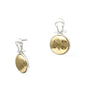 Silver U Shaped with Gold Circle 1.25" Earring
