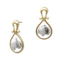 Gold U Shape with Silver Teardrop 1" Earring