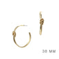 Thin Gold Wire Wrapped Knotted 1.5" Earring