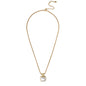 Gold Chain with Pearl Square Charm 16"-18" Necklace
