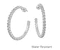 Water Resistant 1.5" Silver 2MM rhinestone  Hoop