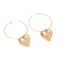 Gold Thin 2" hoop with Puffy Heart Drop