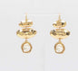 Gold Geometric with Pearl 1.5" Earring