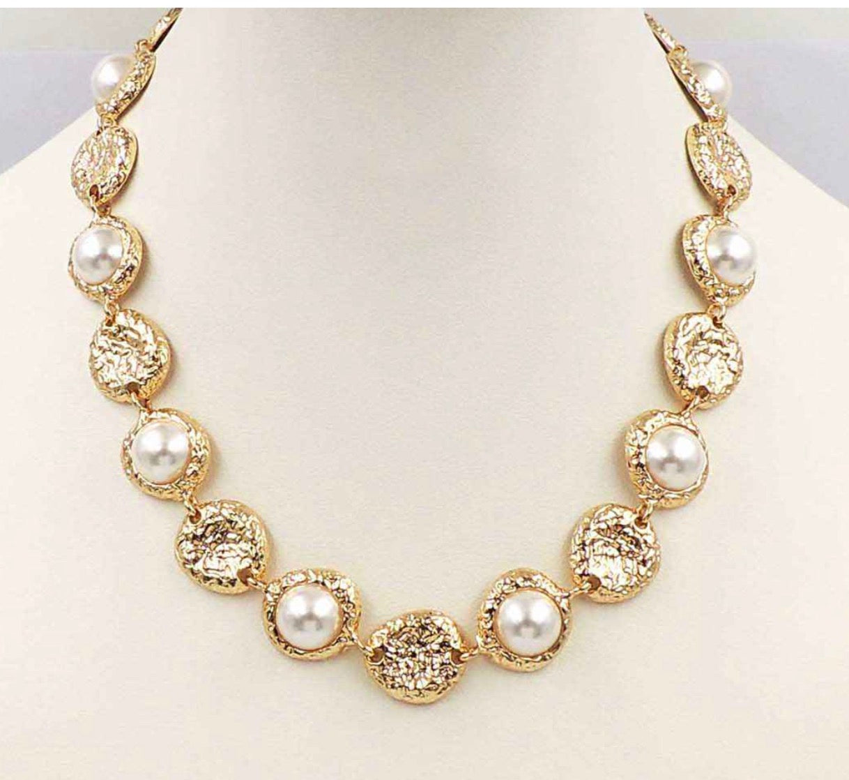Gold Chain with Freshwater Pearl 16"-18" Necklace
