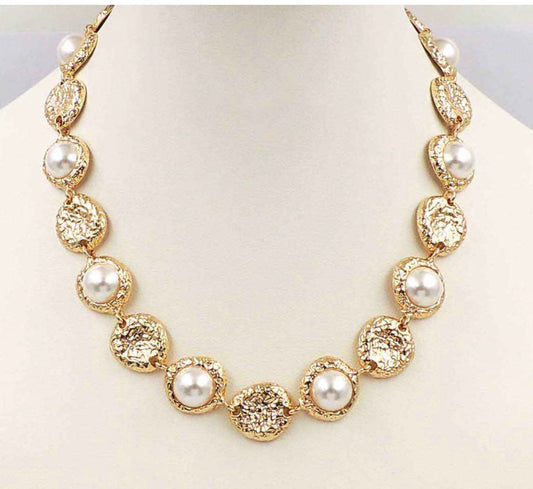 Gold Chain with Freshwater Pearl 16"-18" Necklace