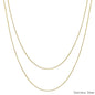 Stainless Steel Gold Layered Chain 16"-18" Necklace