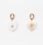 White Rhinestone Stud with Pearlized Heart .5" Earring