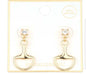 Rhinestone Stud with Gold Horse Bit 1.25" Drop Earring