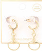 Gold Huggie Hoop with Horsebit 1.25" Drop Earring