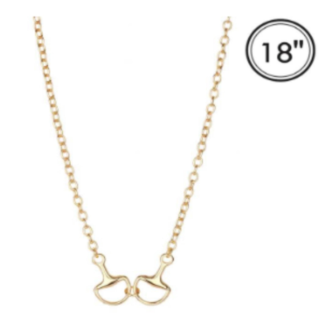 Gold Chain with with Gold Horsebit 18" Necklace