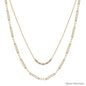 Water Resistant Silver Double Layer Snake and Thin Chain 16"-18" Necklace