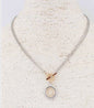 Silver Chain with Two Tone Coin 16"-18" Necklace
