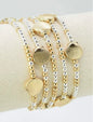 Gold and Silver Beaded with Gold Shell Detail Set of 3 Bracelet