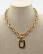 Gold Open Chain with Open Oval 16"-18" Necklace
