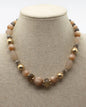 Ivory Natural Stone and Gold Beaded 16"-18" Necklace