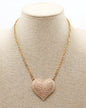 Gold Pearl Studded Heart Charm 16"-18" Necklace